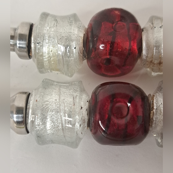 Pampered Chef Red & Silver Beaded Serving Spoon & Fork Holiday Set~Retired - Picture 5 of 7